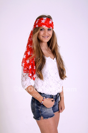 July 4th or Memorial Day; Flag scarf and red/white/blue bracelet